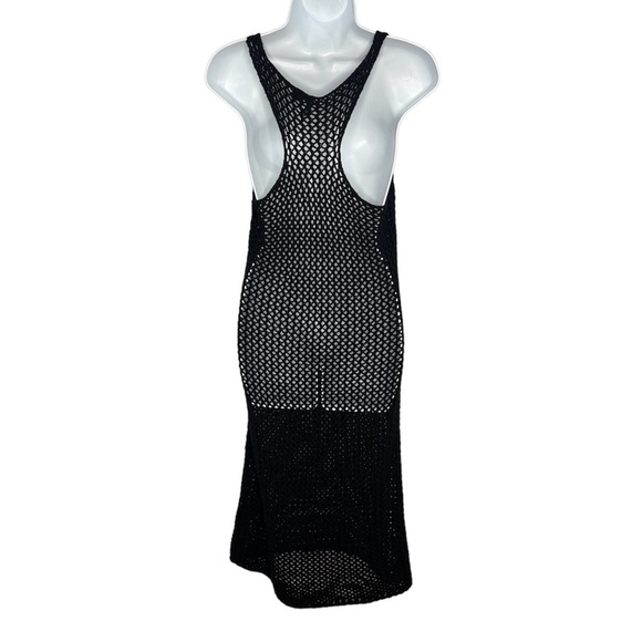 H&M Divided black see-through crochet midi swimsuit cover-up dress size 4 - Picture 2 of 7